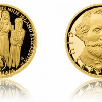 Zlatá půluncová mince 10 NZD Giuseppe Verdi proof